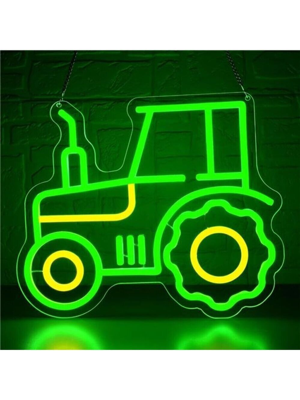 John Deere Tractor LED Neon Sign Wall Decor Light Man Cave Farm Farmer Garage NW